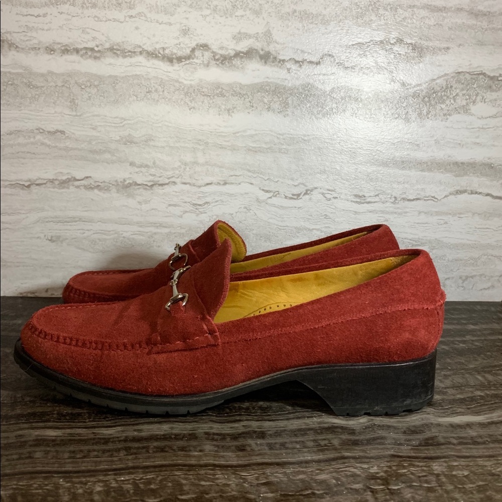 Red Suede Pinch Loafers Cole Haan size 10.5